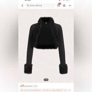 Fuzzy cropped jacket. Worn once, no imperfections. Size XS